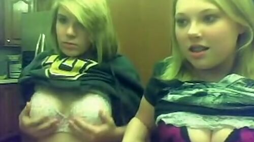 friends showing tits together on webcam