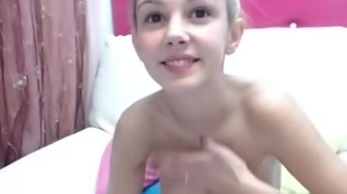 Tiny girl playfully with pussy