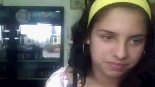 Cute little Latina teen 18+ tempts with her tits on camchat