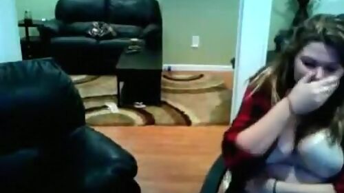 19yo stickam girl 'ellaaaa8d' and her friend flash their huge tits