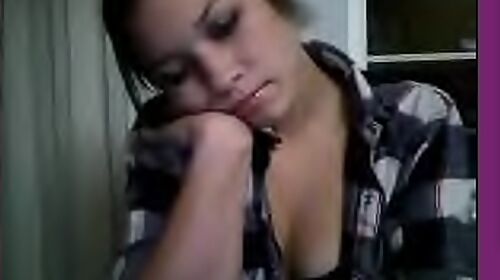 Skinny Arabian girl stripping on her webcam sex show