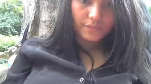 colombian girl in public park